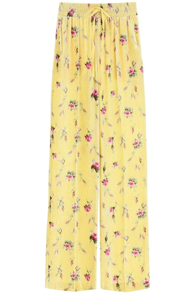 商品RED Valentino|Red valentino sweet roses print velvet trousers,价格¥2067,第1张图片
