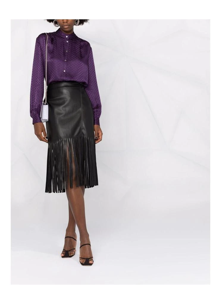 商品Karl Lagerfeld Paris|faux leather skirt w/ fringes,价格¥1318,第4张图片详细描述