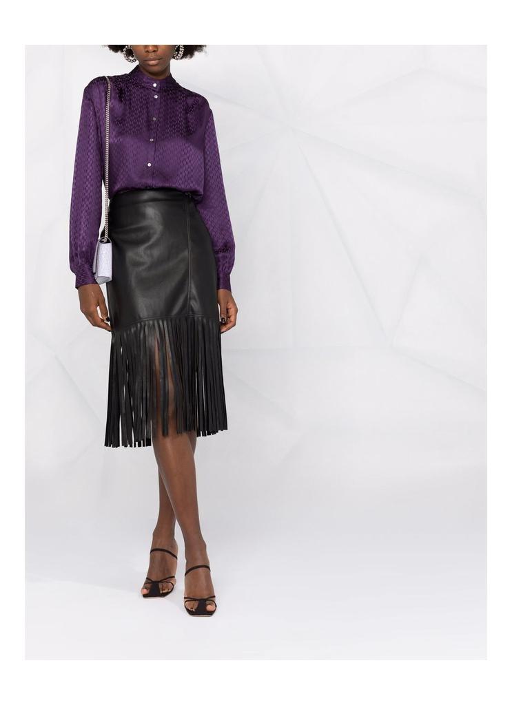 商品Karl Lagerfeld Paris|faux leather skirt w/ fringes,价格¥1196,第6张图片详细描述