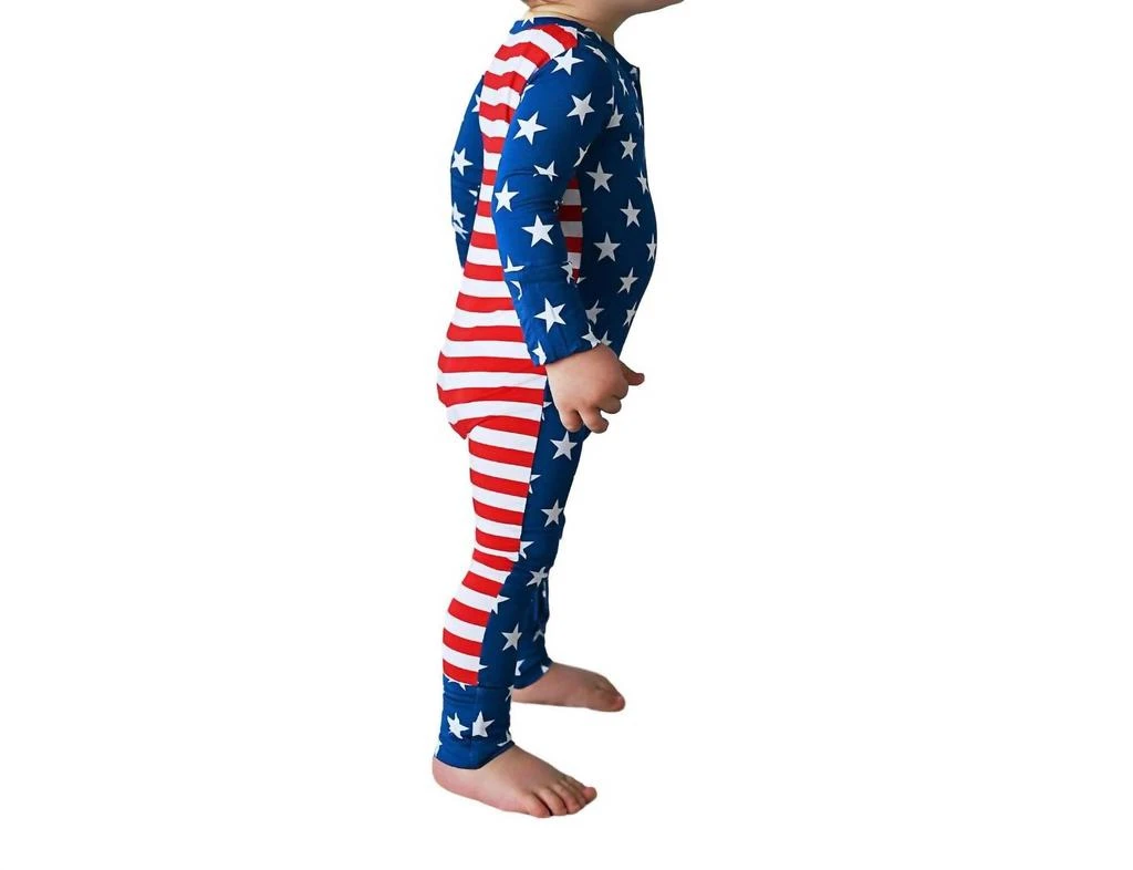 商品Gigi And Max|Baby's Bamboo Pajama USA 4th of July Zip Onesie,价格¥276,第3张图片详细描述