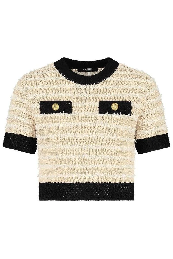 商品Balmain|Balmain Kids Button Detailed Straight Hem Knitted Top,价格¥2249,第1张图片