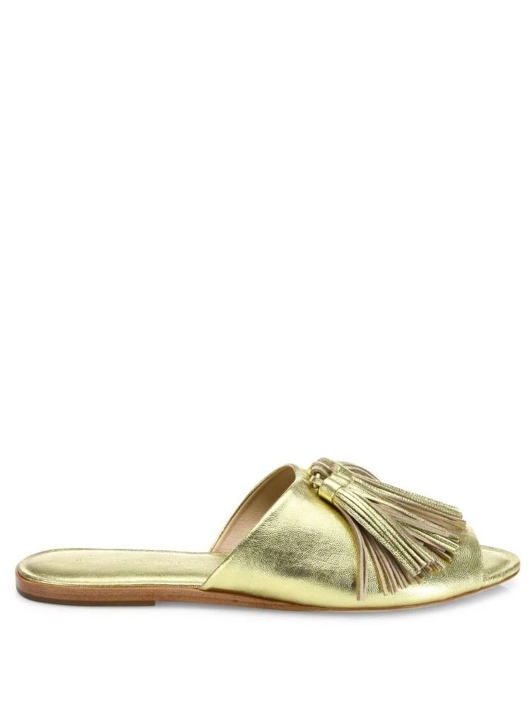 商品Loeffler Randall|Kiki Tassel Metallic Leather Slides,价格¥1838,第5张图片详细描述