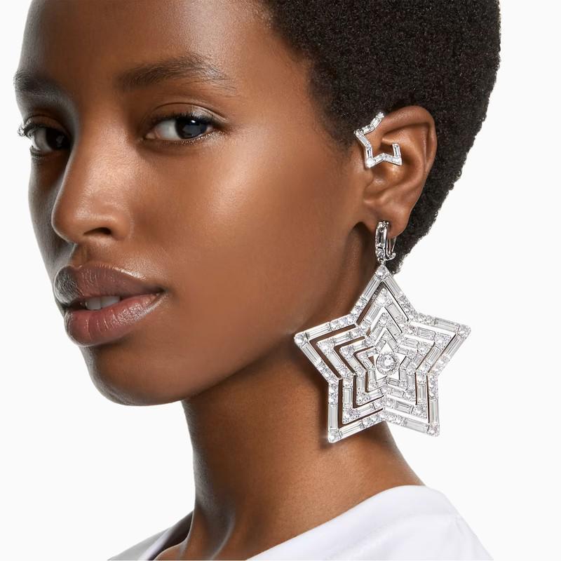 商品Swarovski|Silver Star Clip Earrings,价格¥3556,第4张图片详细描述