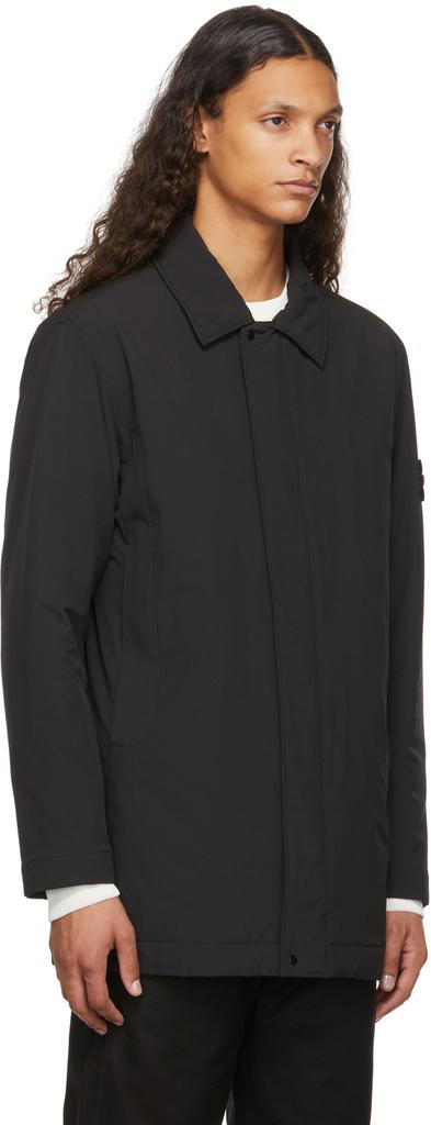 Black Soft Shell Mid-Length Coat商品第2张图片规格展示