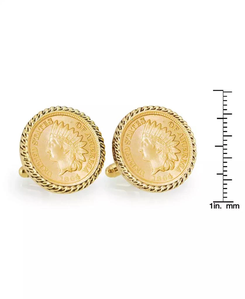 商品American Coin Treasures|Gold-Layered Civil War Indian Head Penny Rope Bezel Coin Cuff Links,价格¥1121,第2张图片详细描述