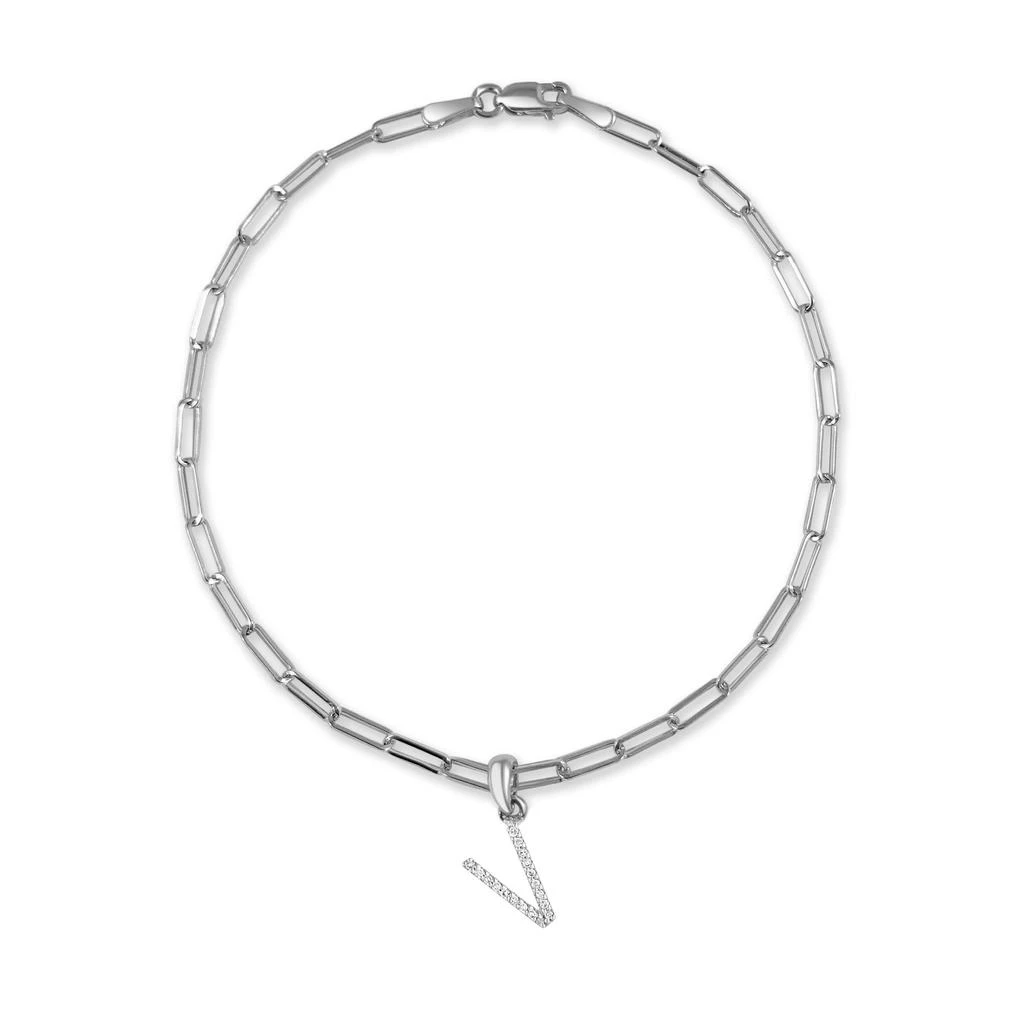 14k White Gold & Diamond Initial Link Bracelet 商品