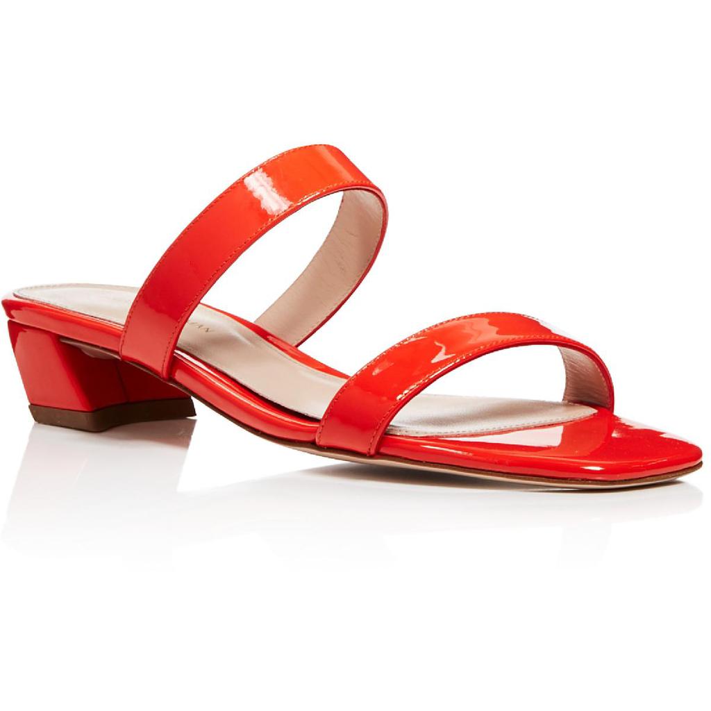 Stuart Weitzman Womens Ava Patent Leather Slip On Slide Sandals商品第1张图片规格展示