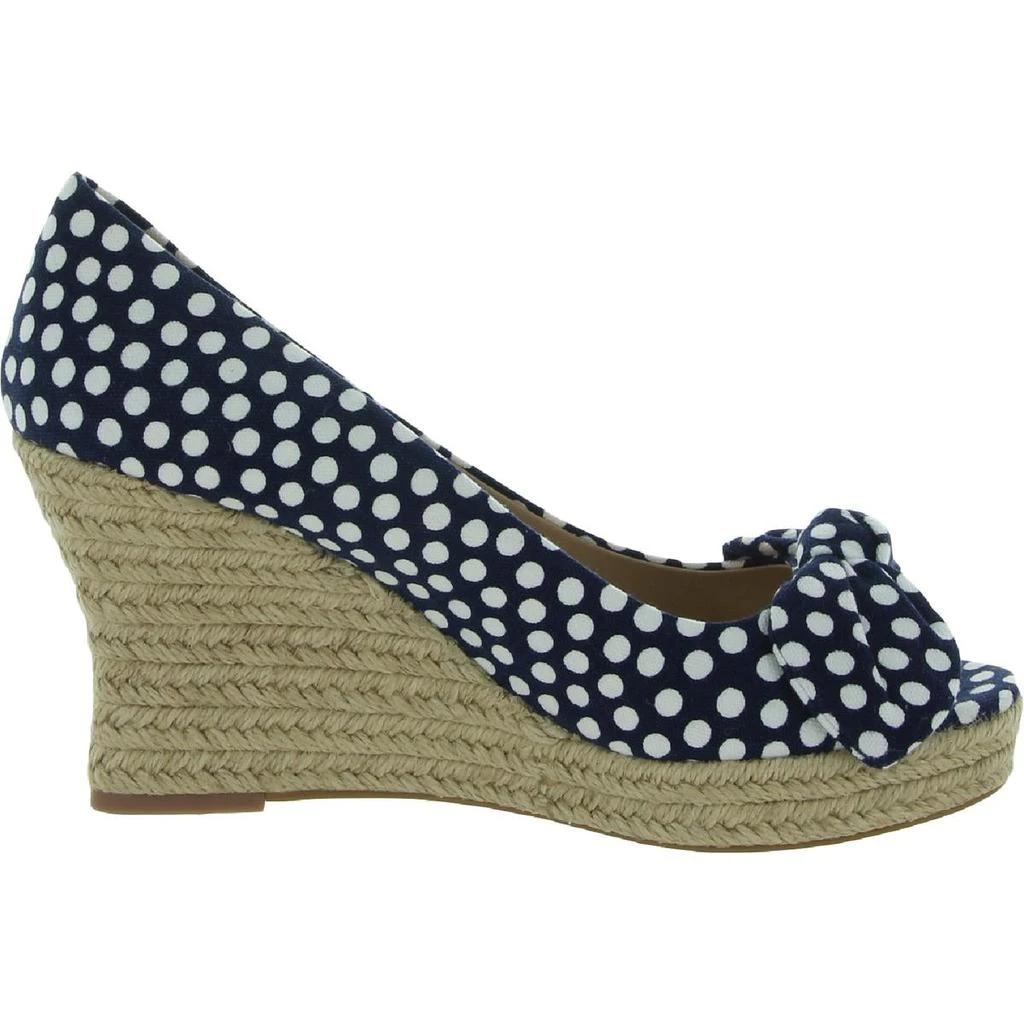 商品Tory Burch|Tory Burch Womens Dory Canvas Wedge Peep-Toe Heels,价格¥523,第3张图片详细描述