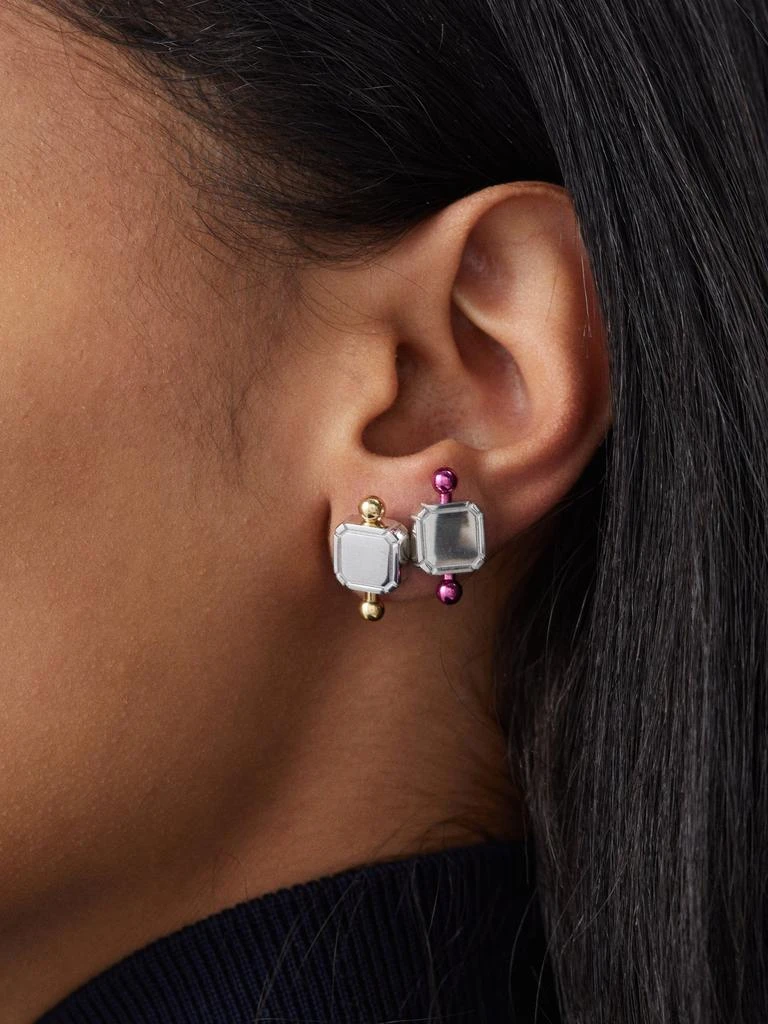 商品EÉRA|Square 18kt white gold single earring,价格¥18568,第2张图片详细描述