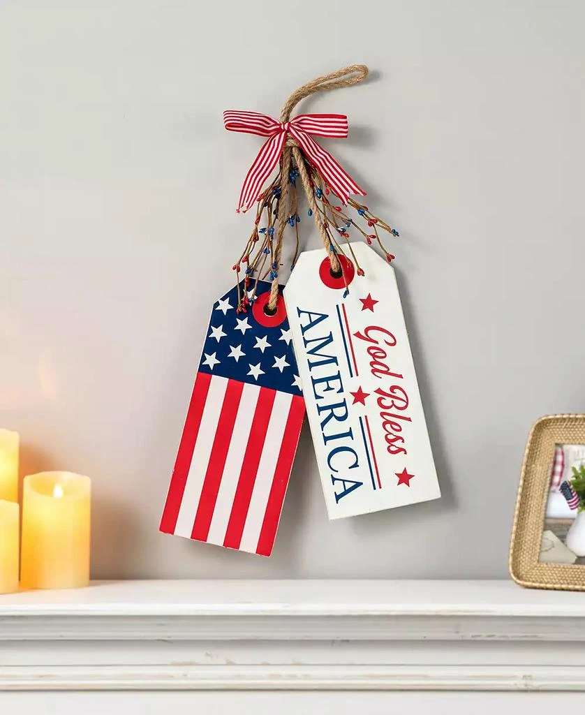 商品Glitzhome|Wooden Patriotic or Americana Doorknob Hanging Decor, 19.5",价格¥148,第3张图片详细描述
