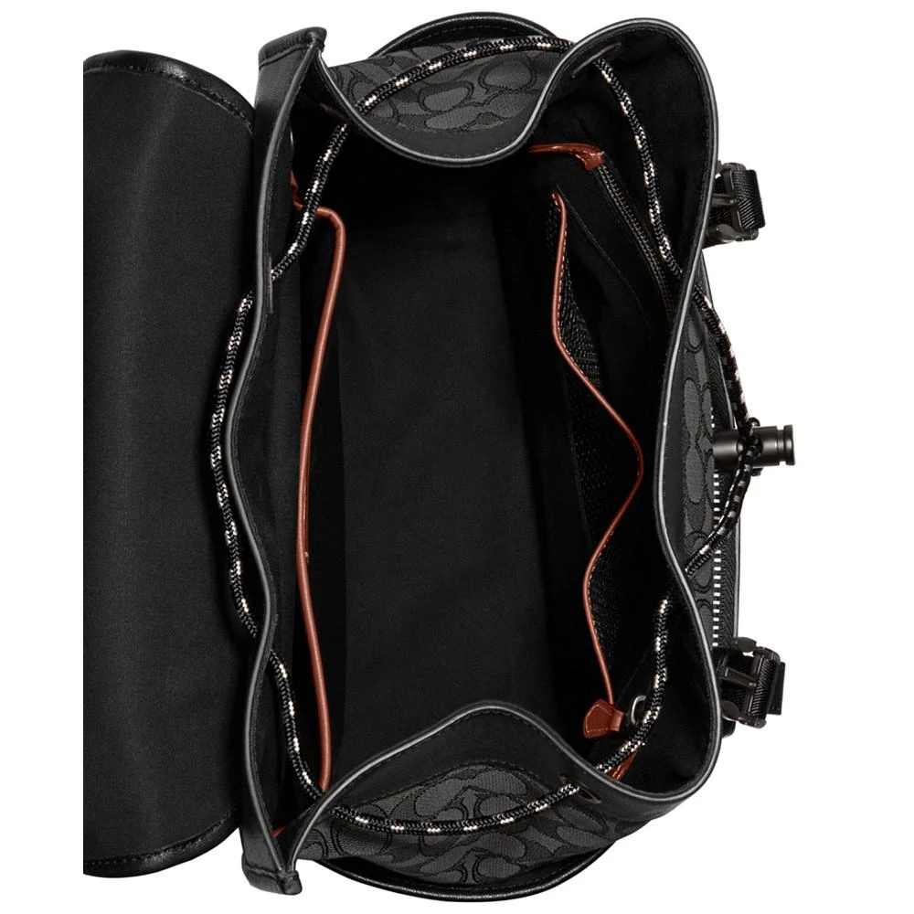 商品Coach|Signature Jacquard League Flap Backpack,价格¥4414,第4张图片详细描述