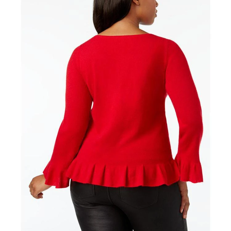 商品Charter Club|大码 Cashmere Embellished Peplum Sweater, Created for Macy's,价格¥674,第4张图片详细描述