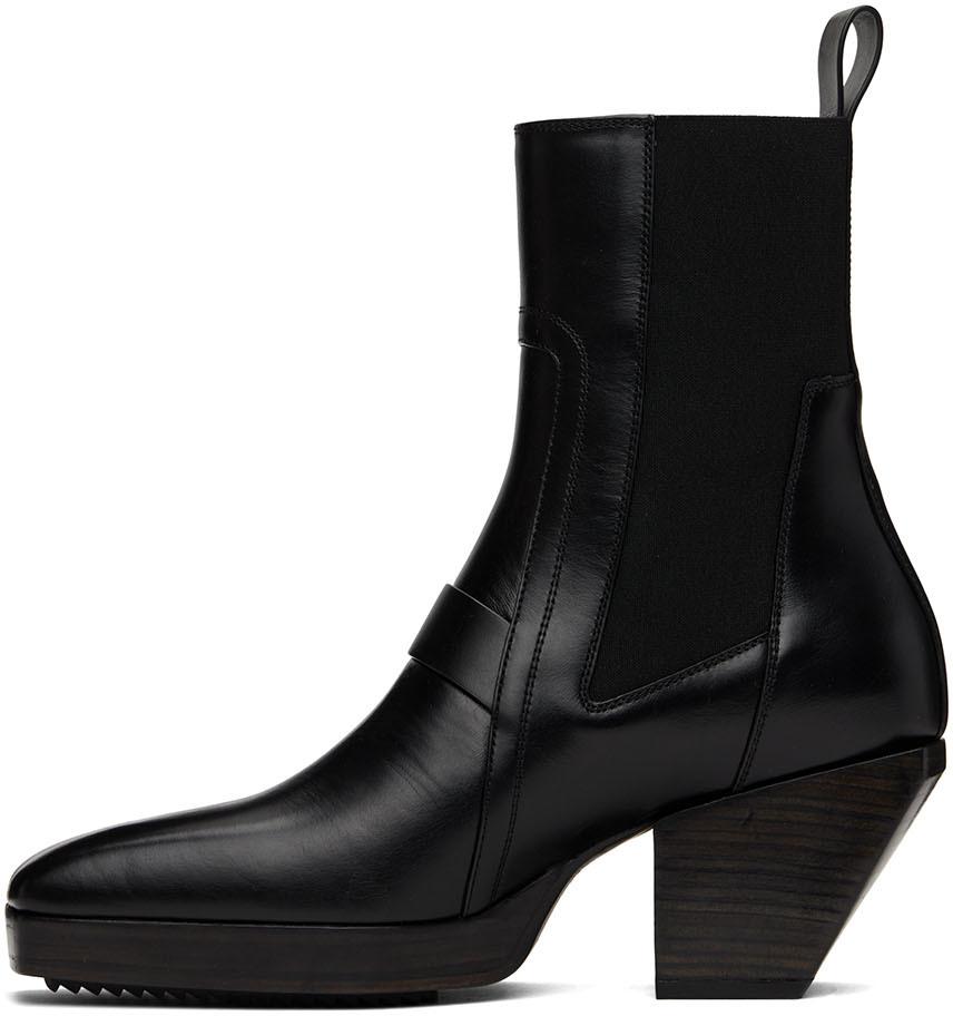 Black Leather Sliver Boots商品第3张图片规格展示