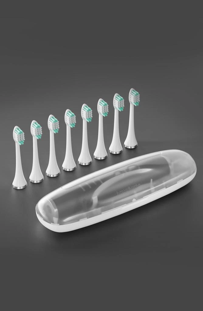 商品AquaSonic|VIBE Series Charcoal Gray UltraSonic Whitening Toothbrush with 8 DuPont Brush Heads & Travel Case,价格¥304,第4张图片详细描述