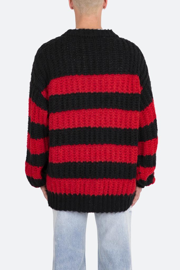商品MNML|Big Stripe Cardigan - Black/Red,价格¥395,第6张图片详细描述