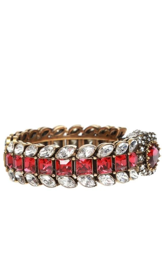商品Gucci|Snake Motif Crystal-embellished Bracelet,价格¥15445,第3张图片详细描述