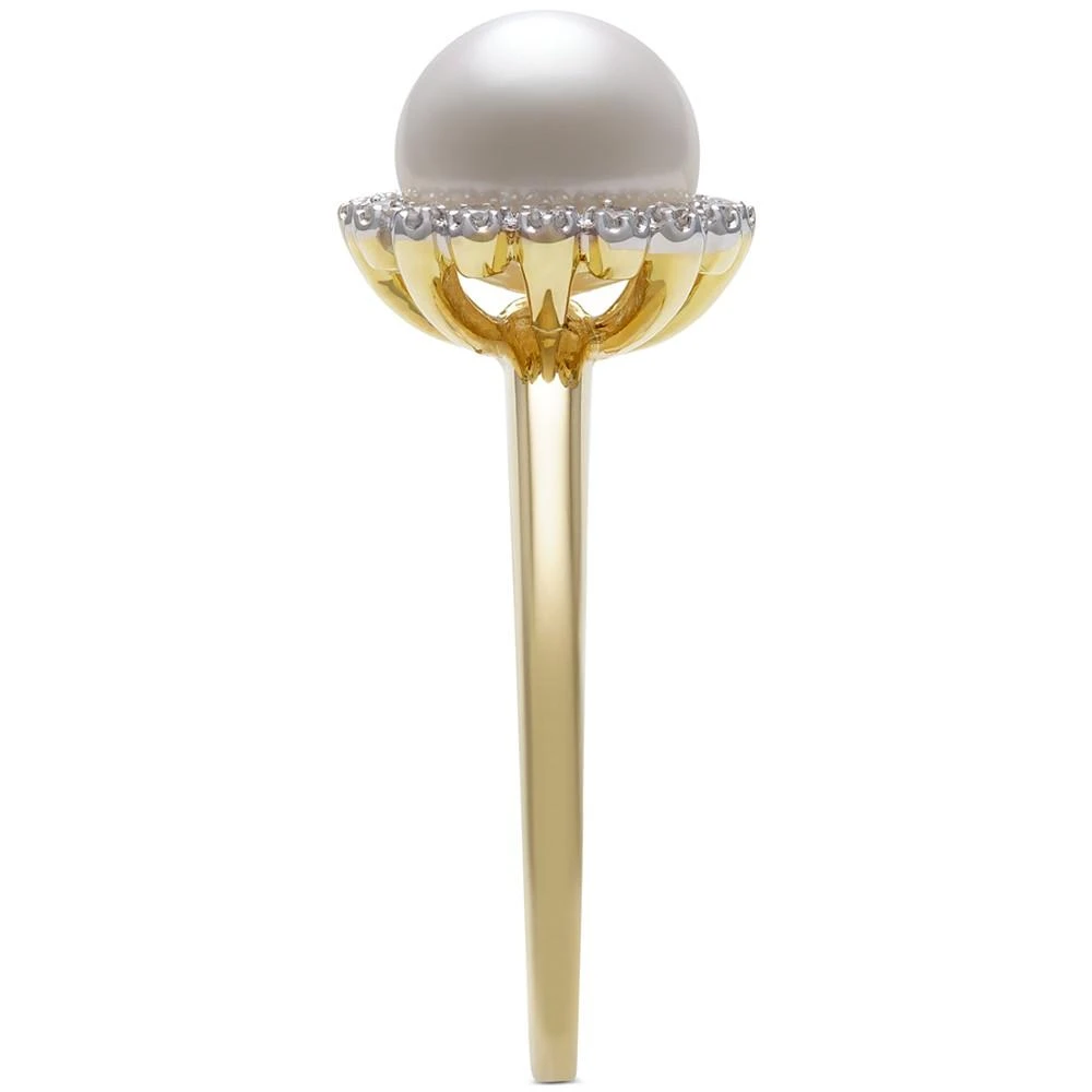 商品Belle de Mer|Cultured Freshwater Pearl (7mm) & Diamond (1/8 ct. t.w.) Halo Ring in 14k Gold, Created for Macy's,价格¥3227,第4张图片详细描述