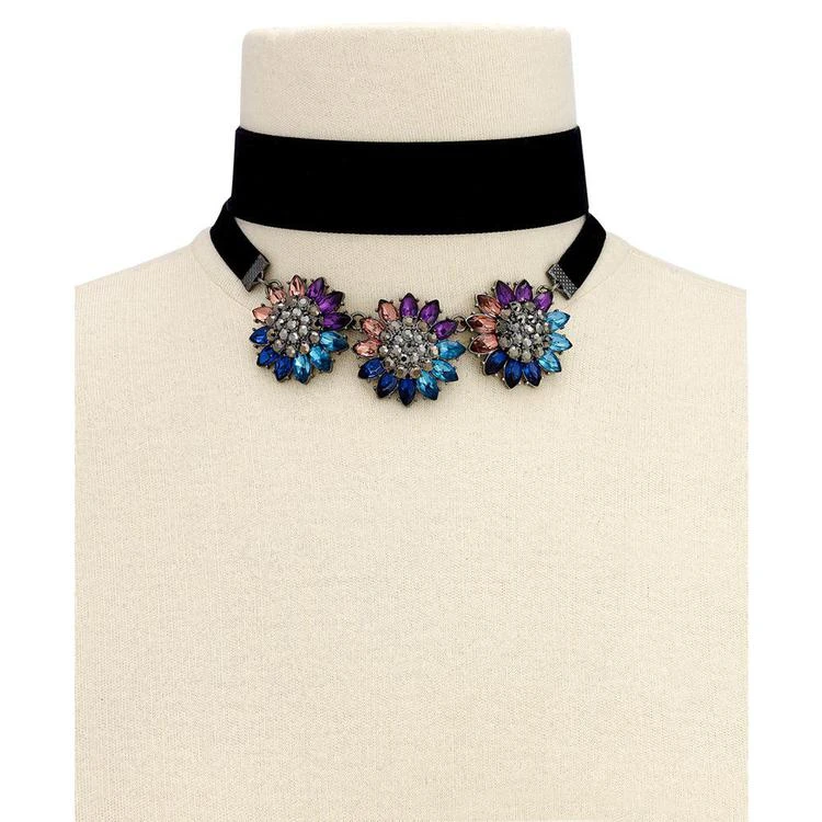 商品INC International|Hematite-Tone Floral Crystal Choker Necklace, Created for Macy's,价格¥80,第2张图片详细描述