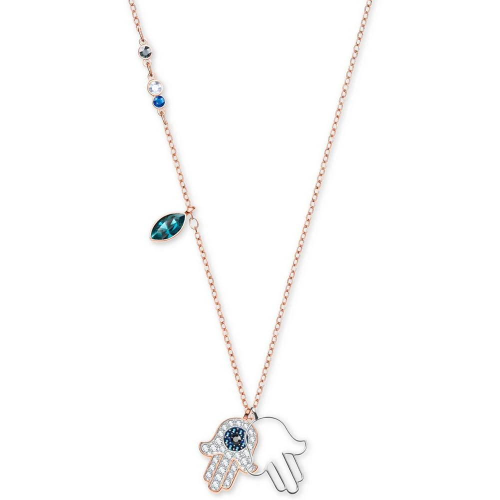 商品Swarovski|Two-Tone Multi-Crystal Hamsa Hand Pendant Necklace,价格¥367,第1张图片