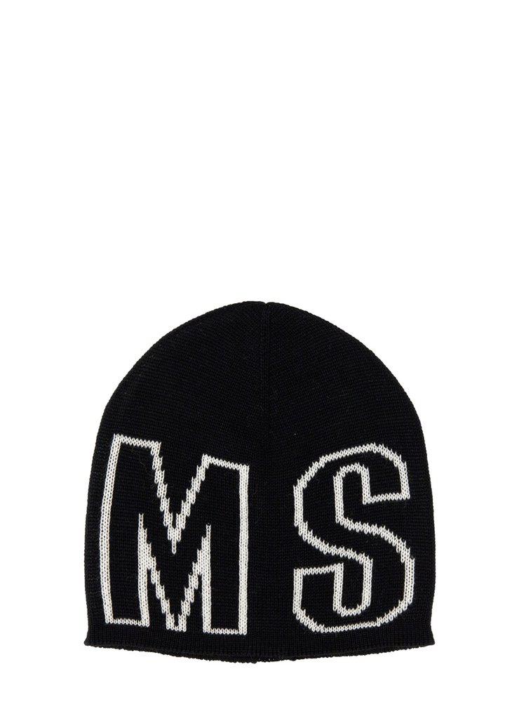 MSGM Logo Intarsia-Knit Beanie商品第1张图片规格展示