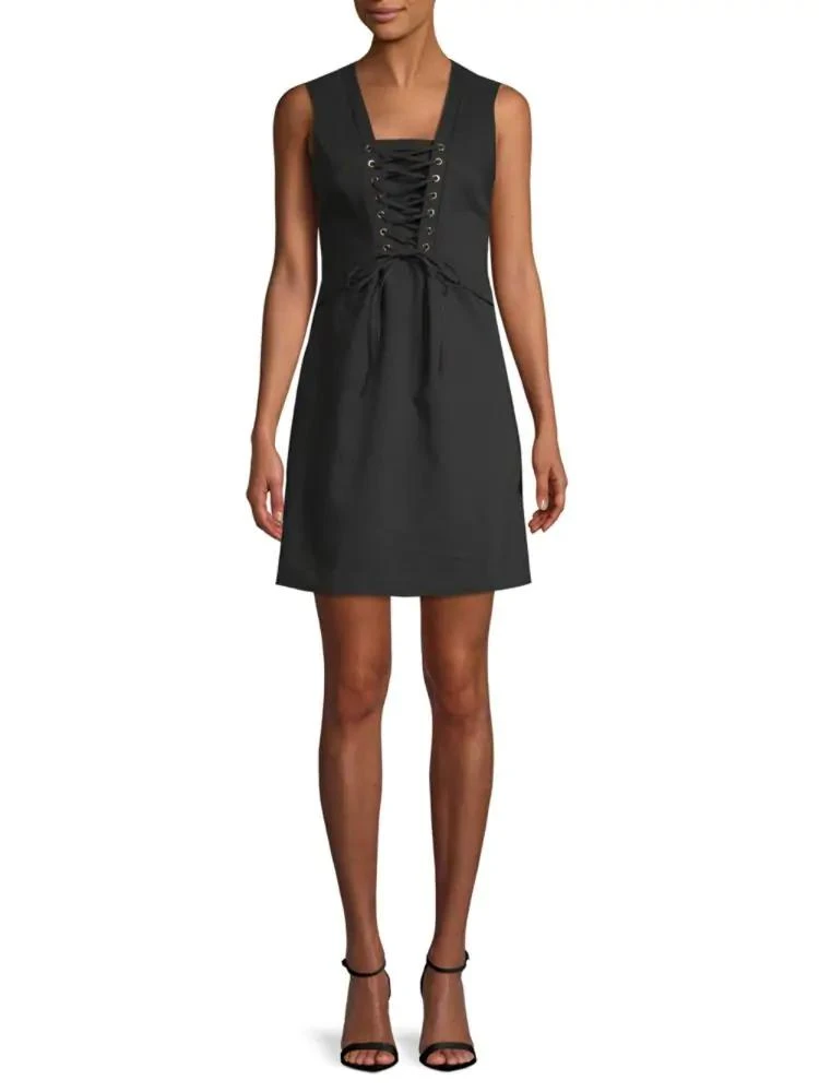 商品Calvin Klein|Lace-Up Front Sleeveless Dress,价格¥633,第1张图片