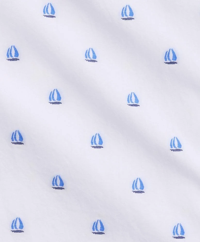 商品Brooks Brothers|Regent Regular-Fit Short-Sleeve Sport Shirt, Jacquard Sailboat Motif,价格¥399,第2张图片详细描述