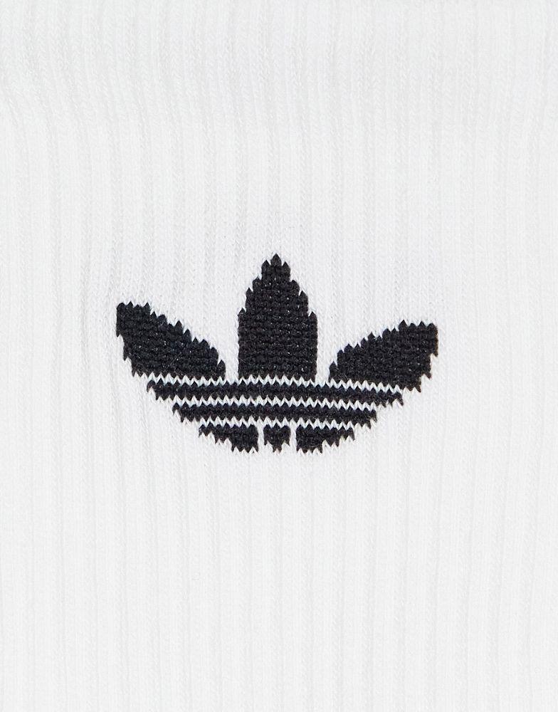 adidas Originals adicolor Trefoil 3 pack ankle socks in white商品第4张图片规格展示