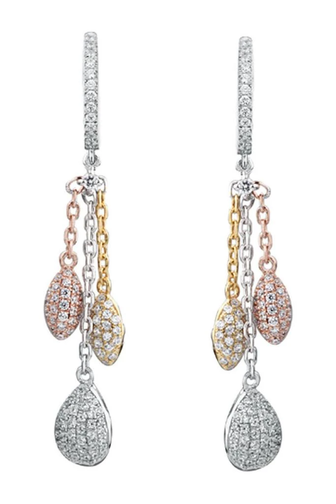 商品Suzy Levian|Tri-Tone CZ Dangle Earrings,价格¥1283,第1张图片