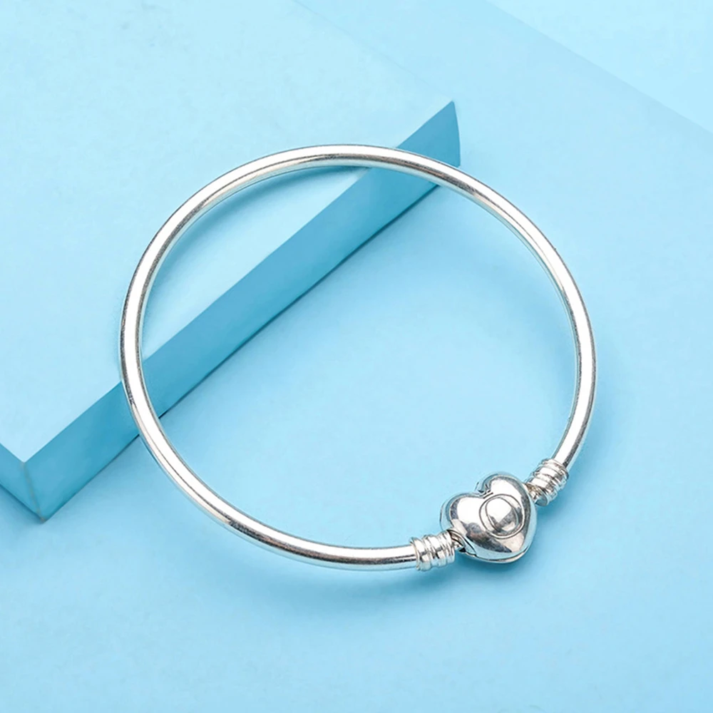 PANDORA 潘多拉 Moments标志心形链扣925银手镯 596268 商品