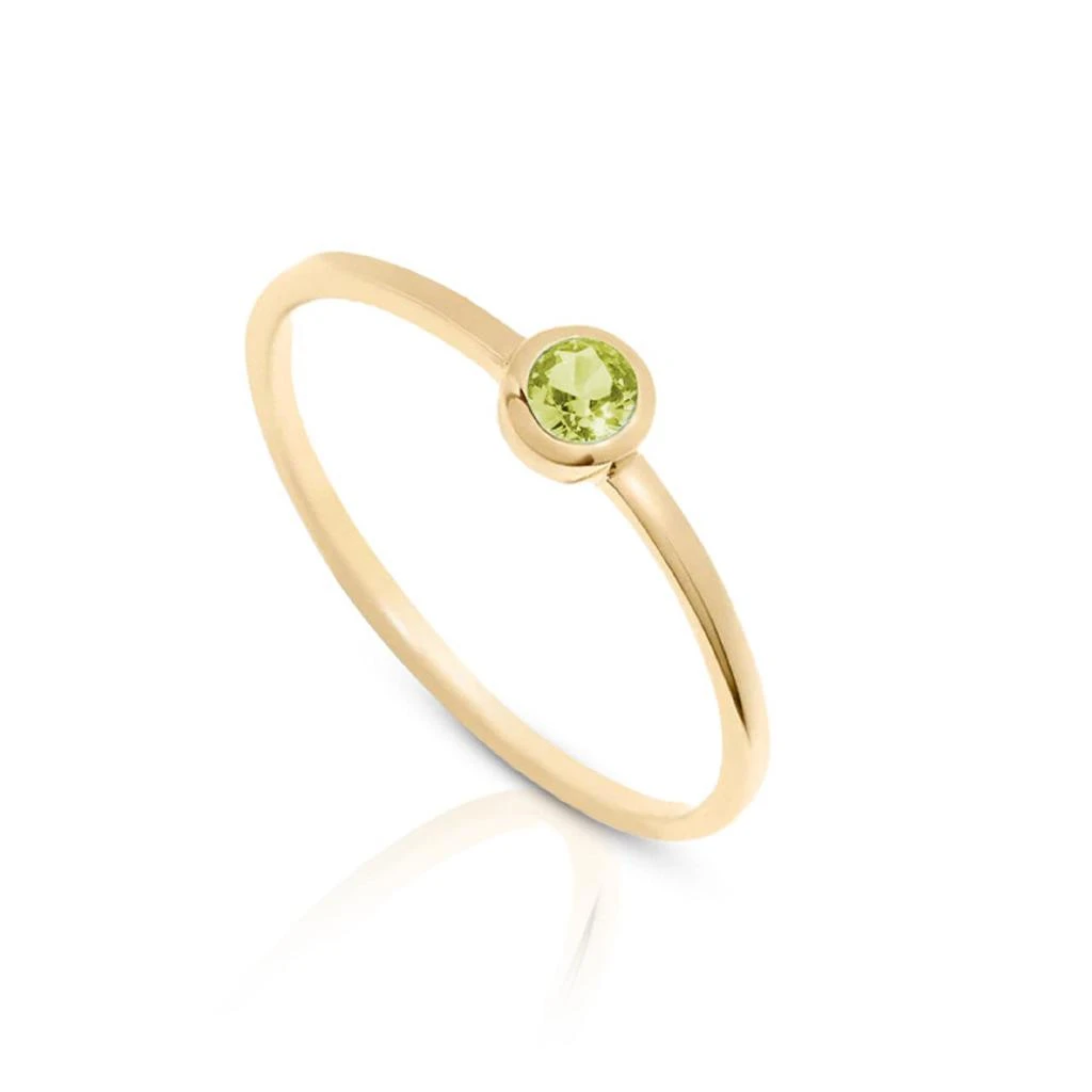 14K Gold Vermeil Birthstone 3MM Cubic Zirconia Solitaire Ring 商品