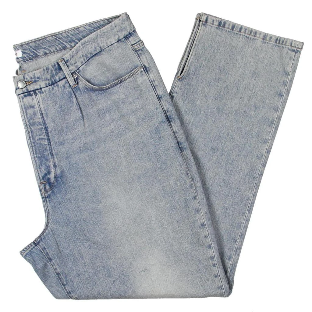 商品Good American|Good American Womens Plus High Rise Medium Wash Straight Leg Jeans,价格¥176,第1张图片