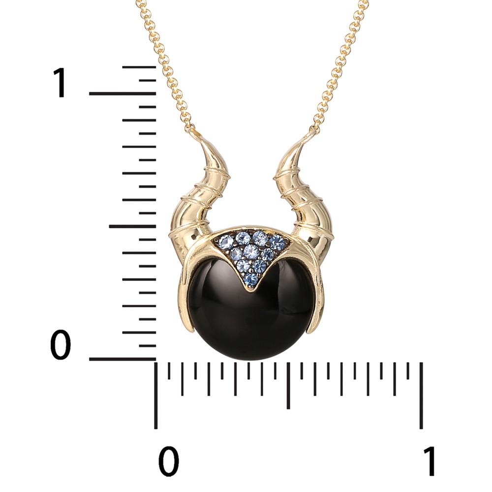 Onyx & Cubic Zirconia Sleeping Beauty Maleficent Horns 18" Pendant Necklace in 18k Gold-Plated Sterling Silver商品第3张图片规格展示
