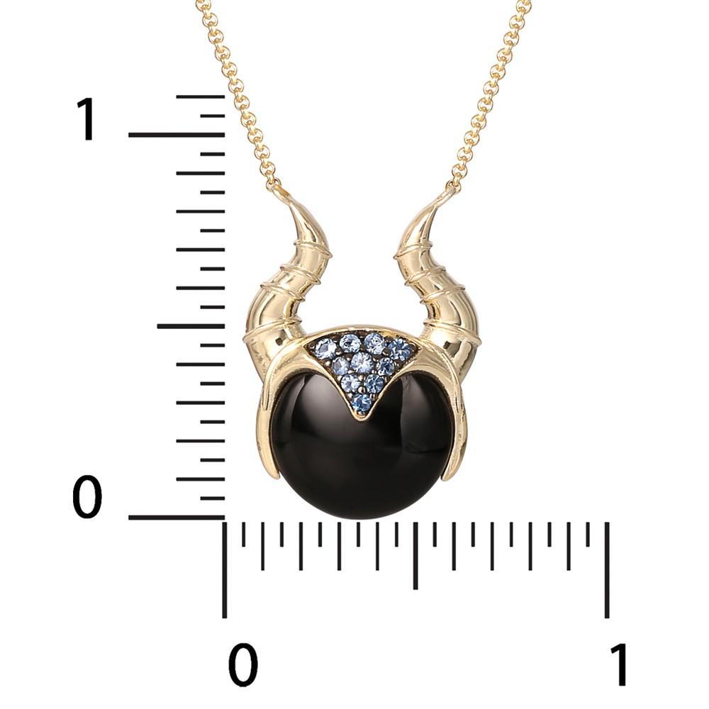 商品Disney|Onyx & Cubic Zirconia Sleeping Beauty Maleficent Horns 18" Pendant Necklace in 18k Gold-Plated Sterling Silver,价格¥369,第5张图片详细描述