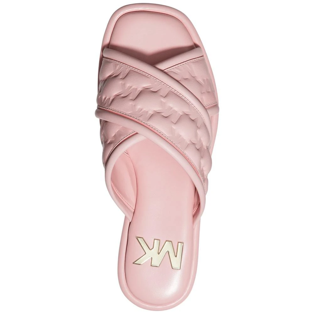 商品Michael Kors|Women's Gideon Crisscross Logo Slide Sandals,价格¥451,第3张图片详细描述