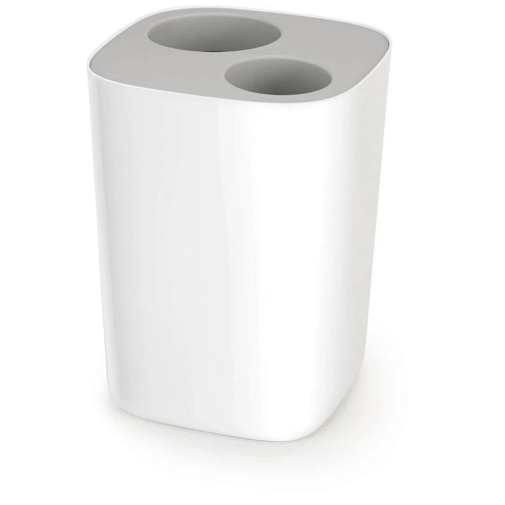 商品Joseph Joseph|Joseph Joseph Split Bathroom Waste Separation Bin - White/Grey,价格¥99,第1张图片