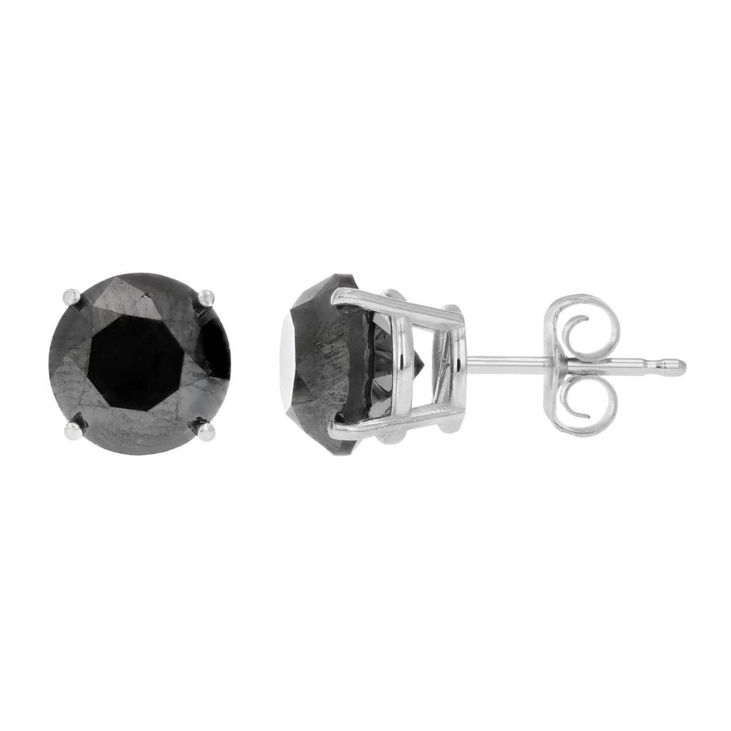 商品Vir Jewels|1.50 cttw Black Diamond Stud Earrings 14K White Gold Round Push Backs 4 Prong Basket,价格¥3353,第3张图片详细描述