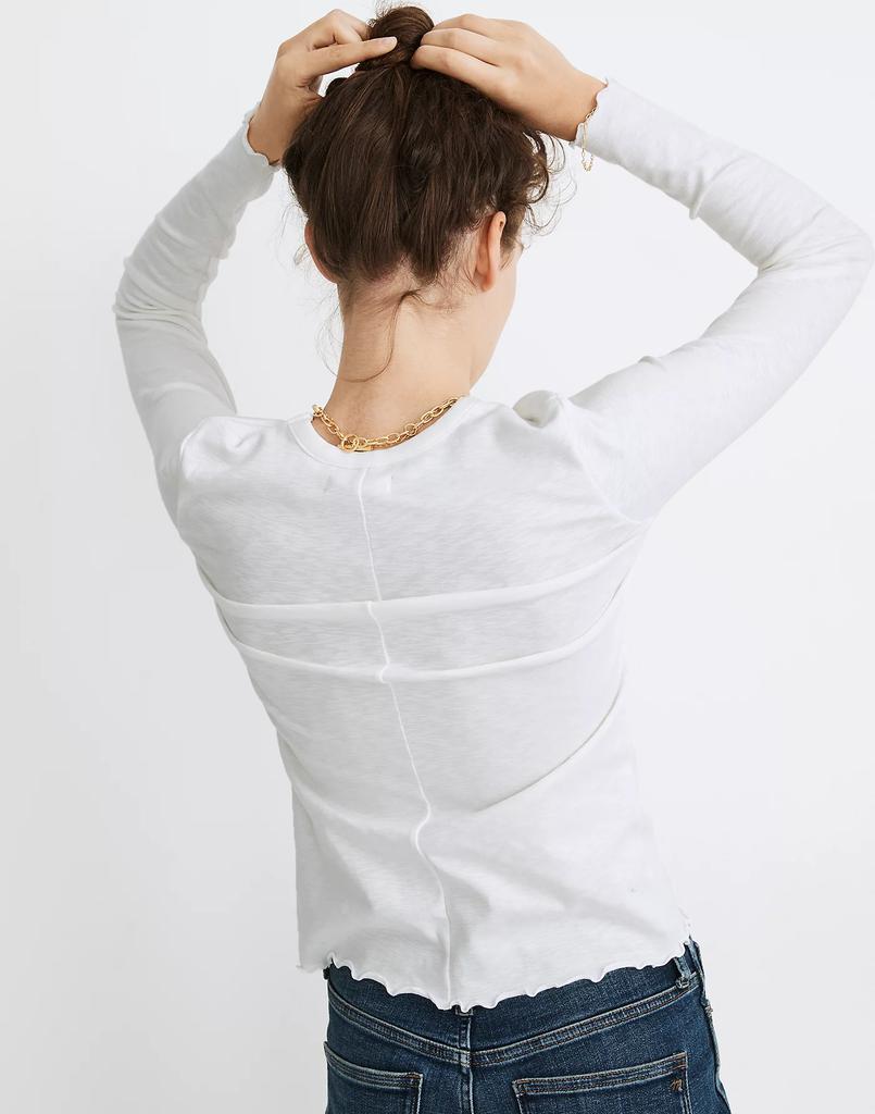 商品Madewell|Long-Sleeve Baby Tee,价格¥287-¥331,第5张图片详细描述