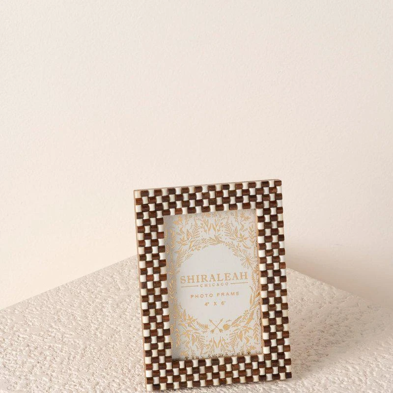 商品Shiraleah|Roma Check 4" x 6" Picture Frame, Multi,价格¥389,第2张图片详细描述