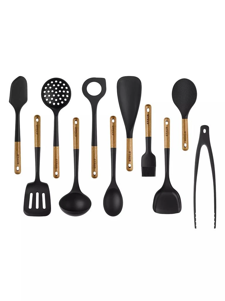 商品Staub|11-Piece Silicone & Wood Handle Cooking Utensil Set,价格¥1131,第2张图片详细描述