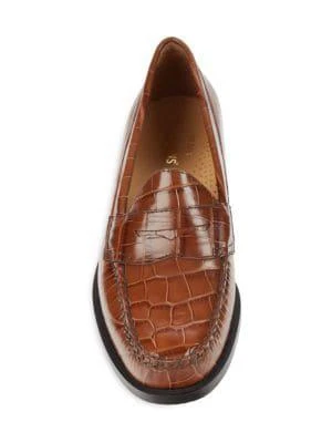 商品G.H. Bass|Logan Croc Embossed Leather Loafers,价格¥825,第5张图片详细描述