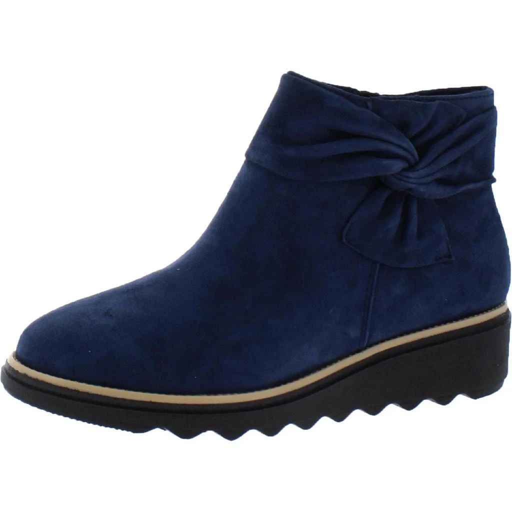 商品Clarks|Clarks Cloudsteppers Women's Sharon Salon Suede Wedge Ankle Booties,价格¥642,第1张图片