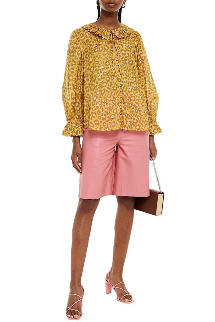 商品Zimmermann|Ruffle-trimmed leopard-print cotton-gauze blouse,价格¥635,第2张图片详细描述
