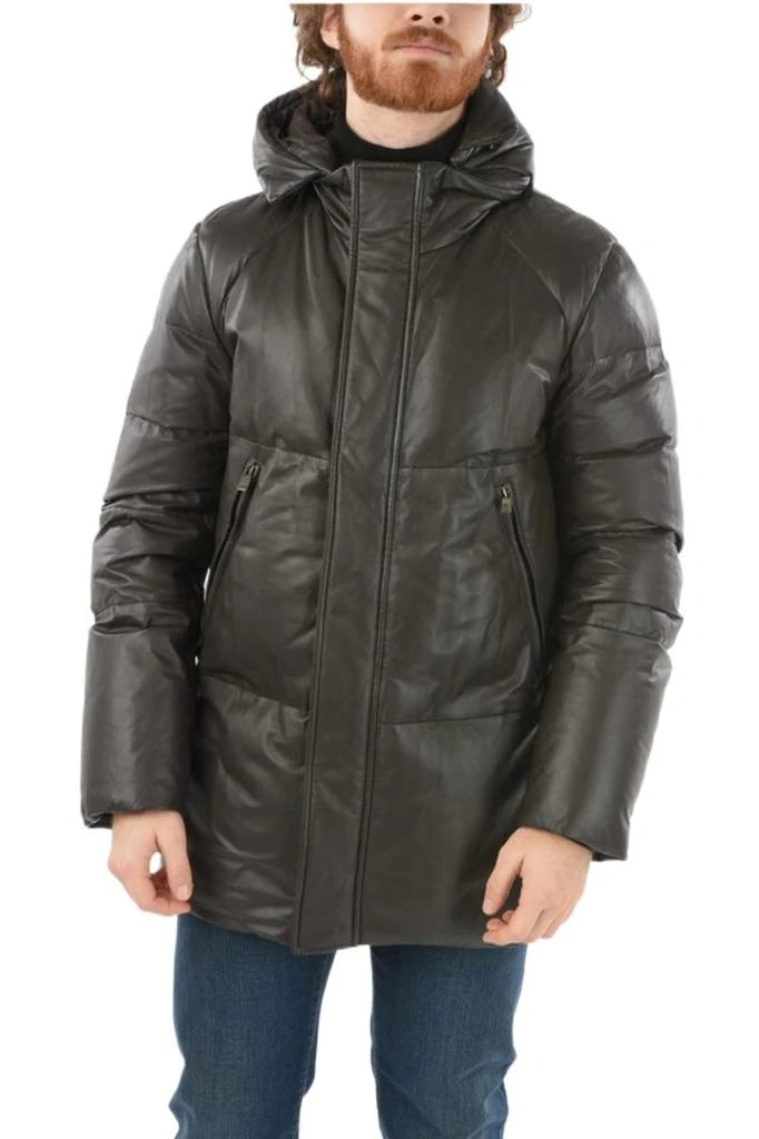 商品Corneliani|Corneliani men's brown leather outerwear jacket,价格¥14019,第1张图片