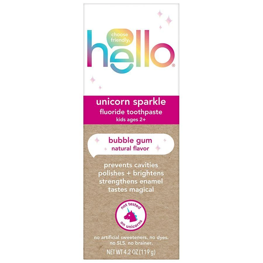 Unicorn Sparkle Kids Toothpaste with Fluoride Bubble Gum, Tube 商品