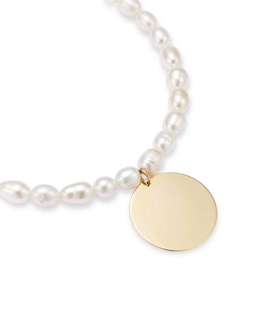 Cultured Freshwater Pearl Disc Dangle Bracelet in 14K Yellow Gold 商品