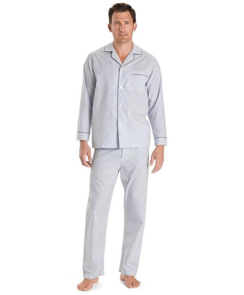 商品Brooks Brothers|Wrinkle-Resistant Blue Stripe Pajamas,价格¥494,第1张图片