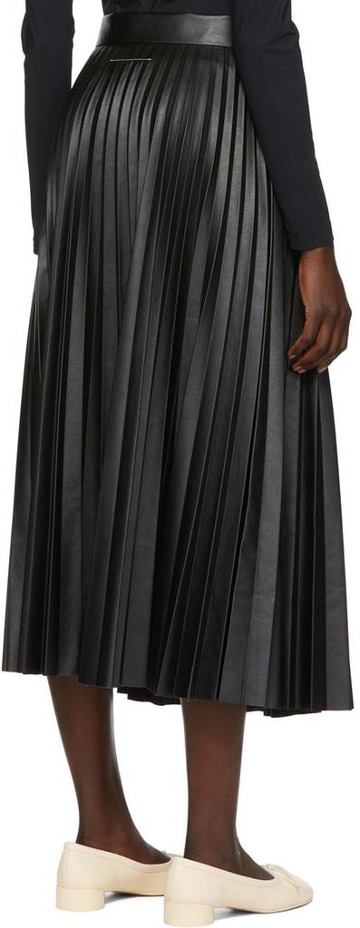 Black Pleated Midi Skirt商品第3张图片规格展示