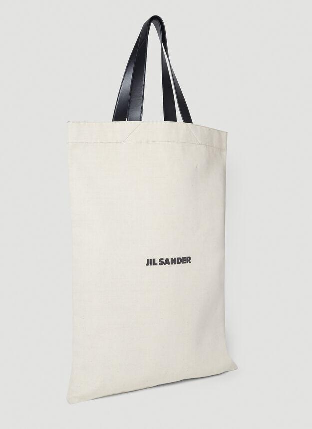 Flat Shopper Large Tote Bag in Beige商品第3张图片规格展示