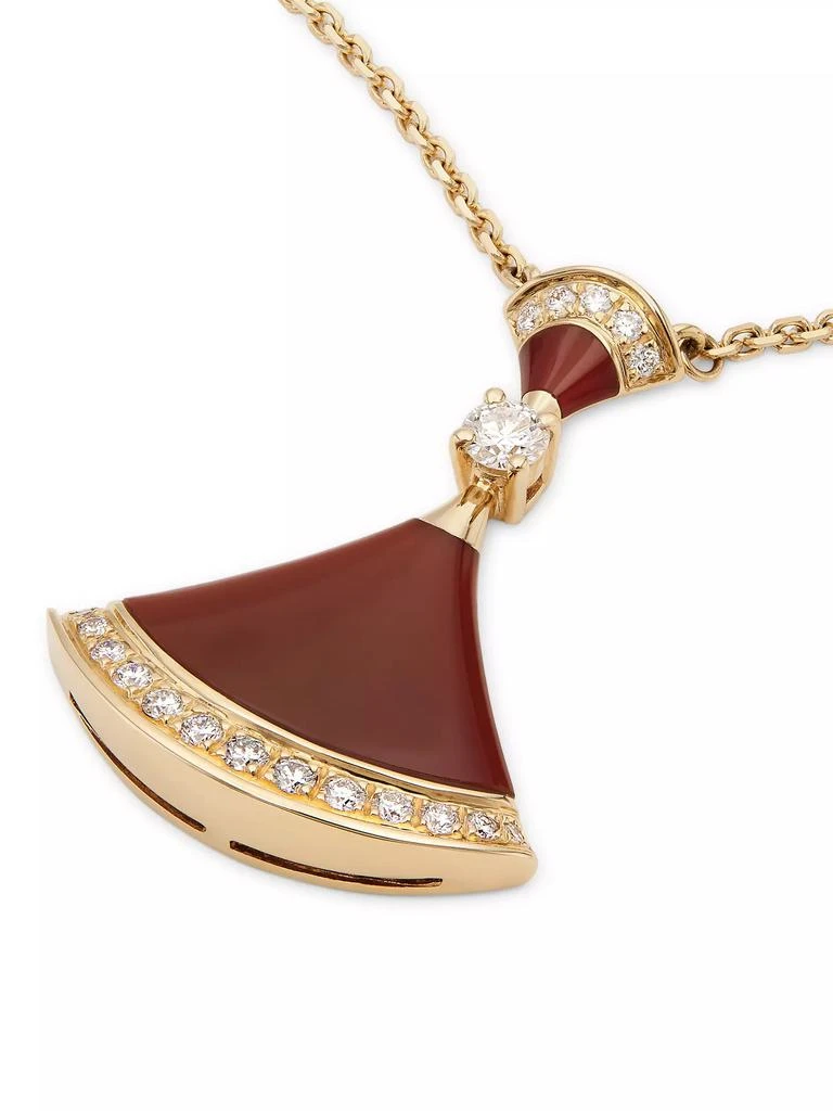 商品BVLGARI|Divas' Dream 18K Rose Gold, Carnelian & Diamond Pendant Necklace,价格¥49137,第4张图片详细描述