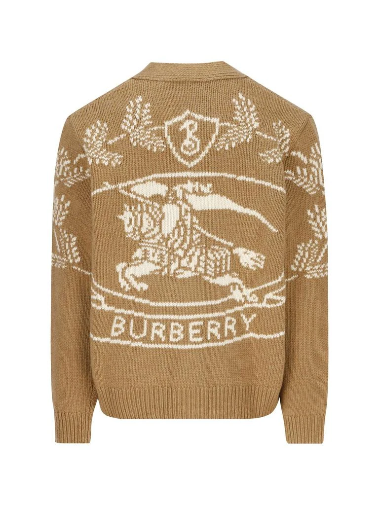 商品Burberry|Burberry Logo Intarsia V-Neck Cardigan,价格¥4877,第2张图片详细描述